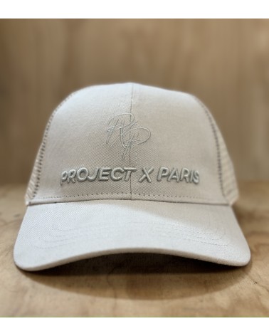 Project X Paris - Embroidery Script Logo Trucker Cap - Beige