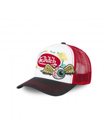 Von Dutch - Flying Eyes Mesh Trucker Cap - White / Red