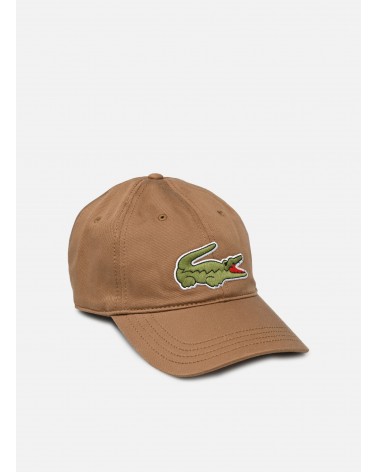 Lacoste Live - Oversized Logo Curved Cap - Brown