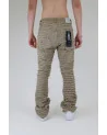 Armor Jeans NY - TASSELS THRASHED STACKED DENIM Pant - Khaki