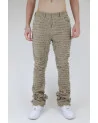 Armor Jeans NY - TASSELS THRASHED STACKED DENIM Pant - Khaki