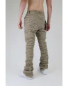 Armor Jeans NY - TASSELS THRASHED STACKED DENIM Pant - Khaki