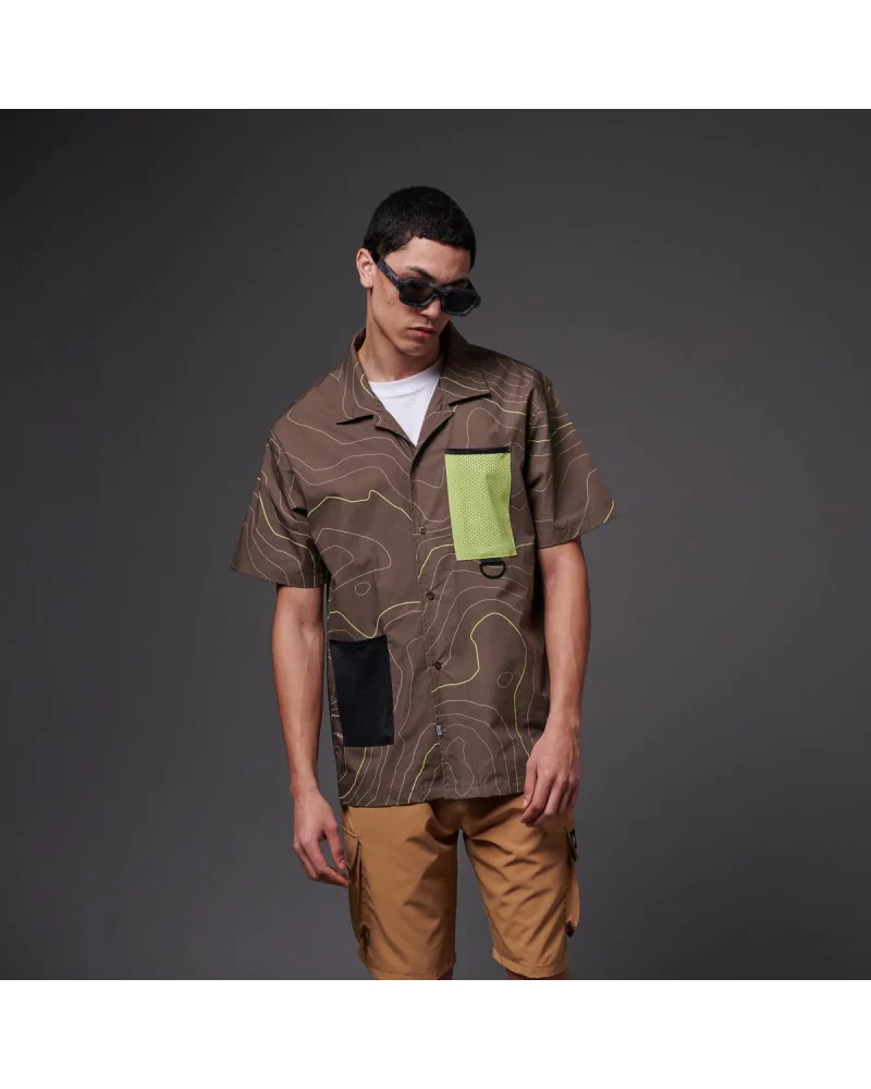 Dolly Noire - Dune Bowling Shirt - Brown | blockshops