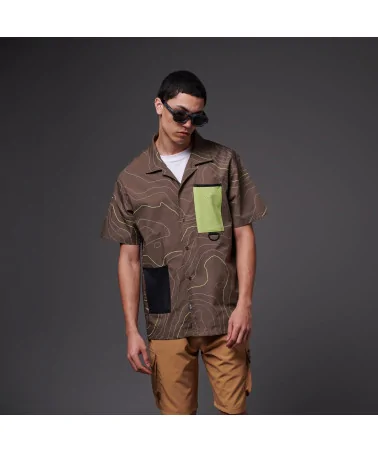 Dolly Noire - Dune Bowling Shirt - Brown | blockshops