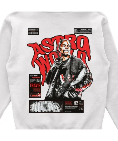 Block Custom - Travis Scott Sicko Mode on Air Hoodie - White