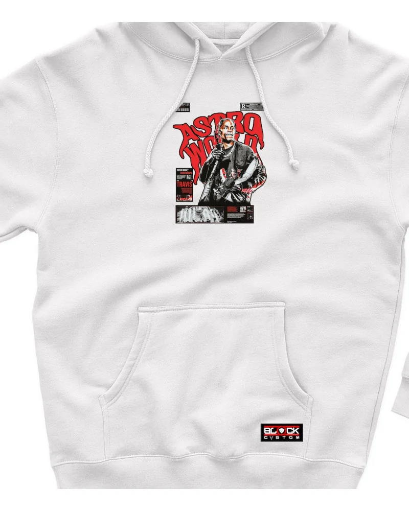 Block Custom - Travis Scott Sicko Mode on Air Hoodie - White