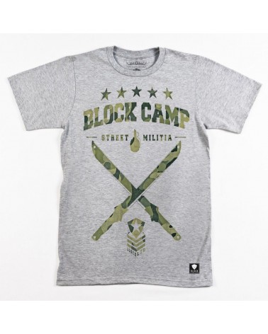 Block Limited - Block Camp Tee - Heather Grey/Camo