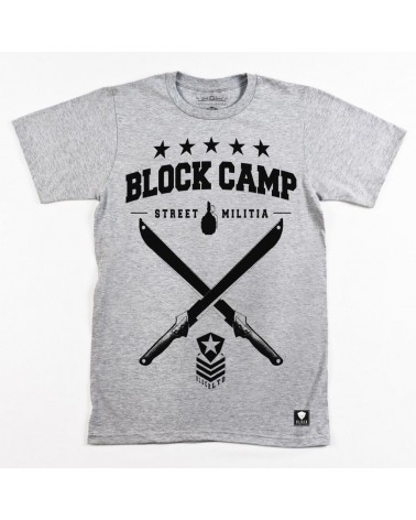 Block Limited - Block Camp Tee - Heather Grey/Black