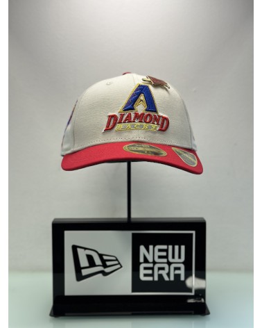 New Era - Arizona Diamond Backs MLB Pin Low Profile 59Fifty Fitted Cap - Stone / Red