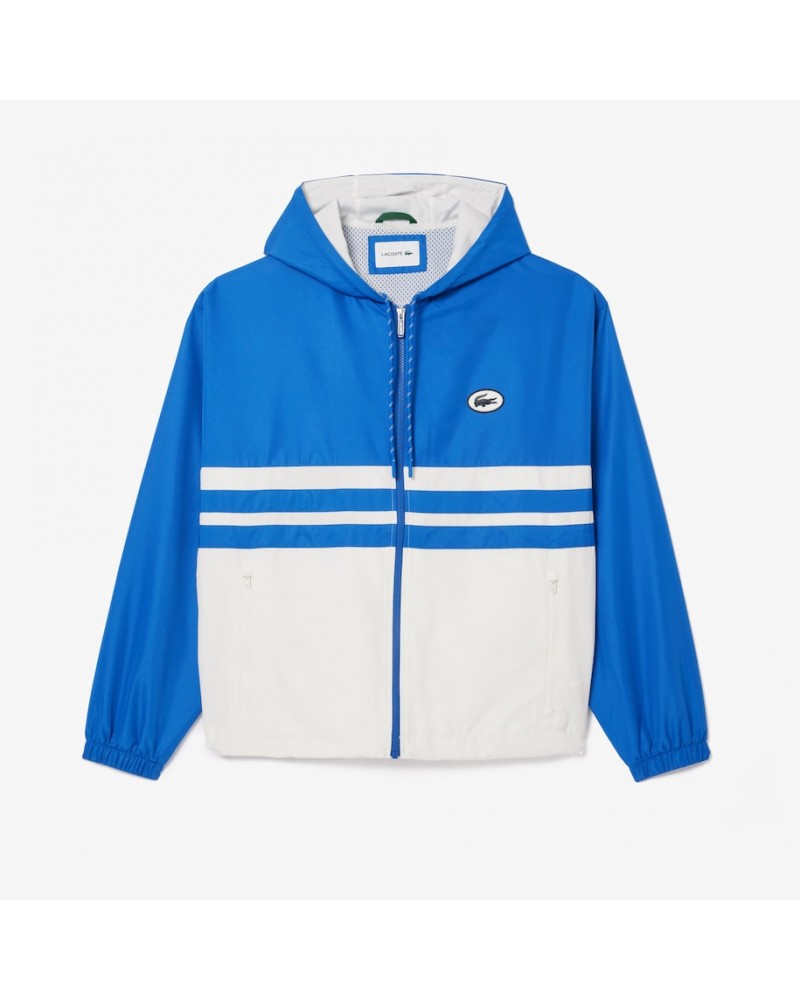 Lacoste - Waterproof Tracksuit Jacket With Zipper - Blue / White