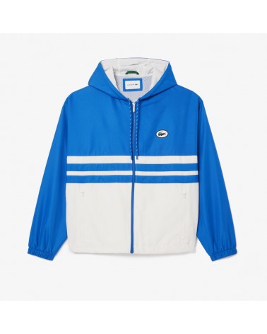 Lacoste - Waterproof Tracksuit Jacket With Zipper - Blue / White