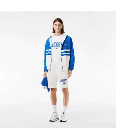 Lacoste - Regular Fit Jogger Shorts With Lacoste Print & Badge - Wh...