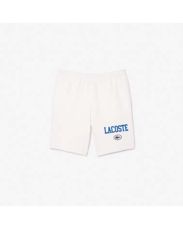 Lacoste - Regular Fit Jogger Shorts With Lacoste Print & Badge - White