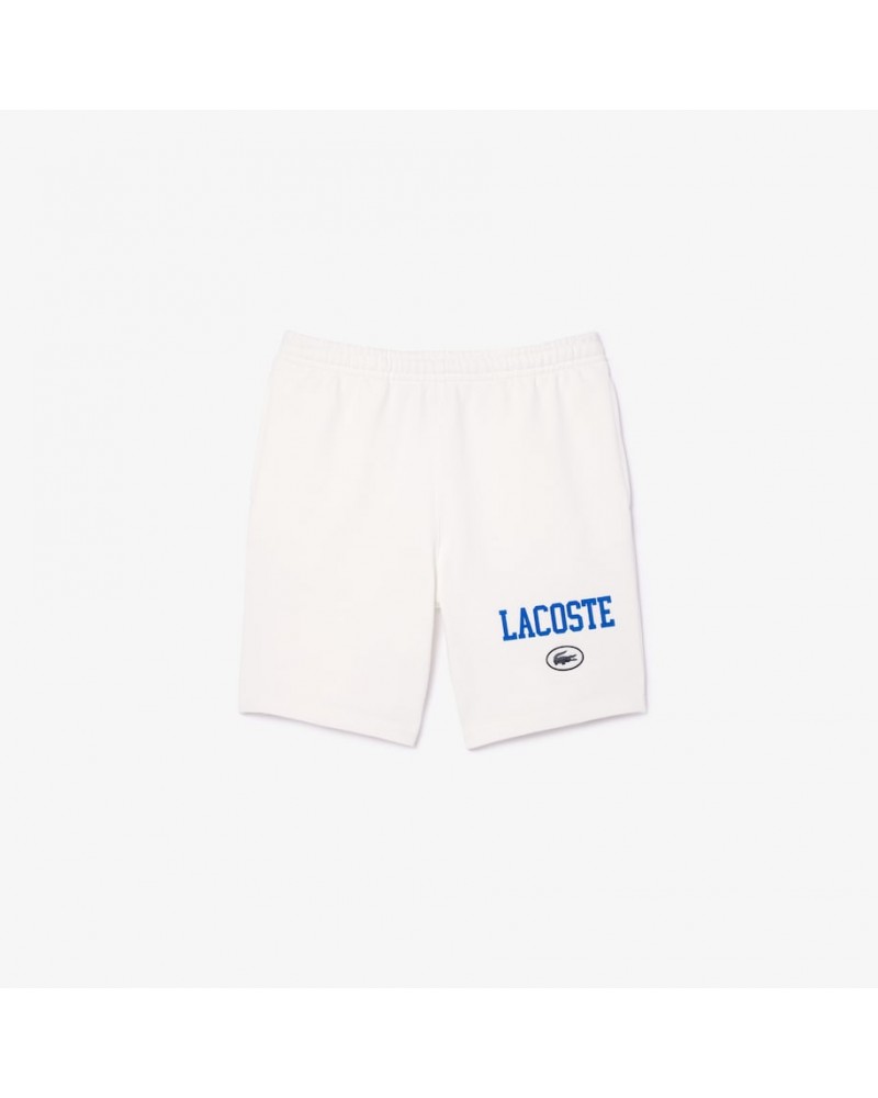 Lacoste - Regular Fit Jogger Shorts With Lacoste Print & Badge - White