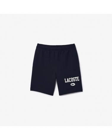 Lacoste - Regular Fit Jogger Shorts With Lacoste Print & Badge - Navy