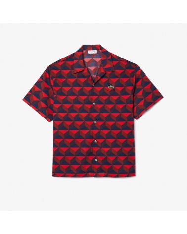 Lacoste - Short Sleeve Shirt With Robert George Print - Red
