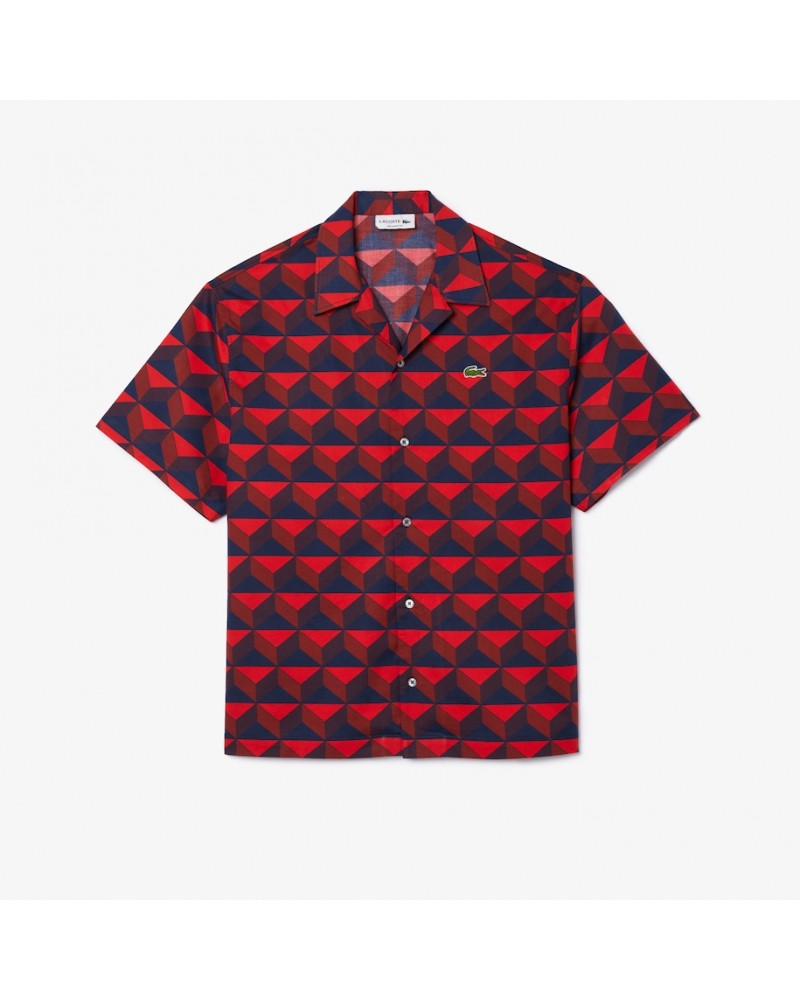 Lacoste - Short Sleeve Shirt With Robert George Print - Red