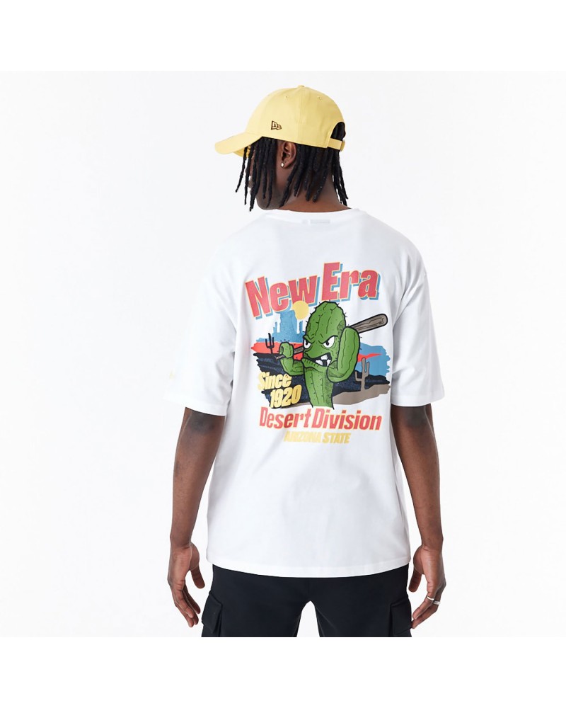 New Era - Character Cactus Graphic Oversized T-Shirt - White