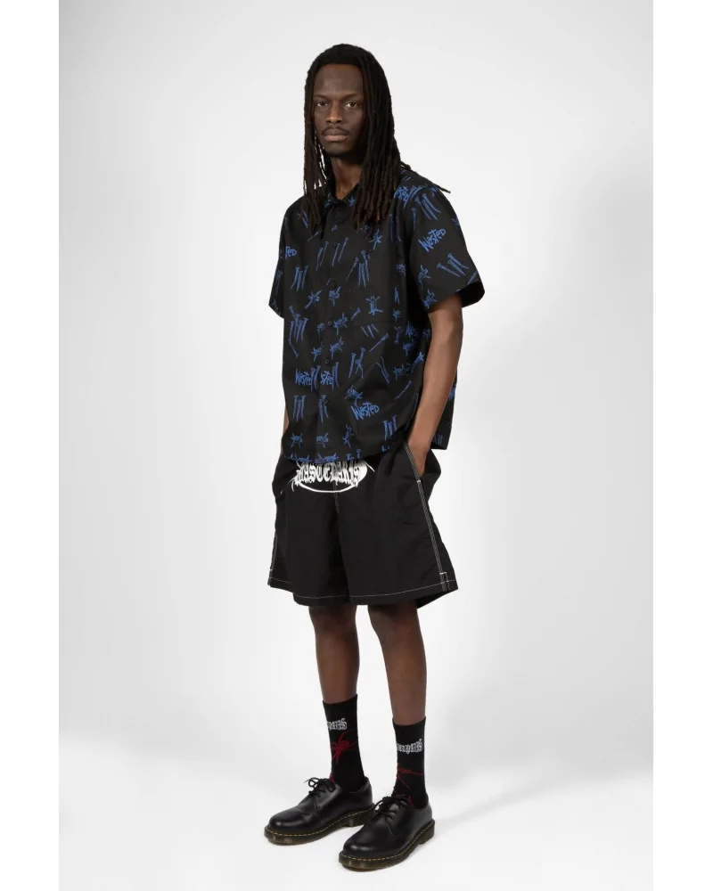 Wasted Paris - All Over Blind Shirt - Black / Ultra Blue | blockshops