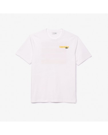 Lacoste - Washed Effect Print T-Shirt - White/Mc