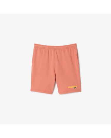 Lacoste - Washed Effect Print Sweatshort - Sierra Red