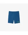 Lacoste - Washed Effect Print Sweatshort - Blue