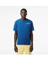 Lacoste - Washed Effect Print T-Shirt - Blue