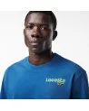 Lacoste - Washed Effect Print T-Shirt - Blue