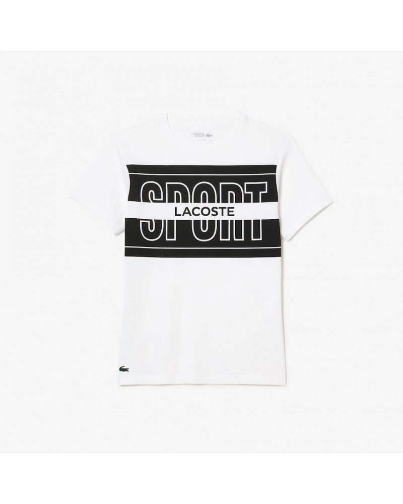 Lacoste - Sport Script Cotton Tee Regluar Fite - White