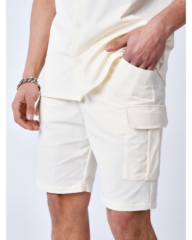 Project X Paris - Textured Cargo Short - Cream