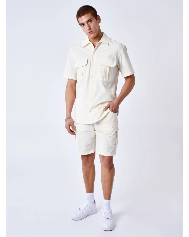 Project X Paris - Textured Cargo Short - Cream | blockshops
