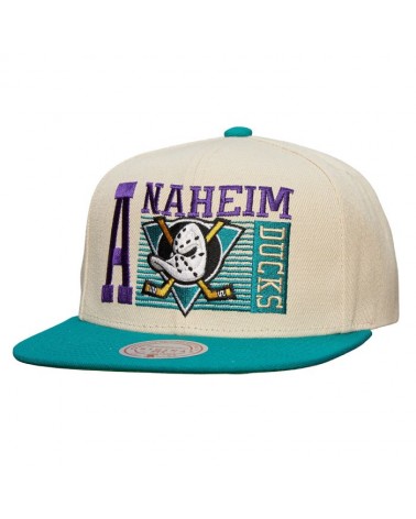 Mitchell & Ness - Speed Zone Snapback Vintage Anaheim Ducks - Off White / Teal