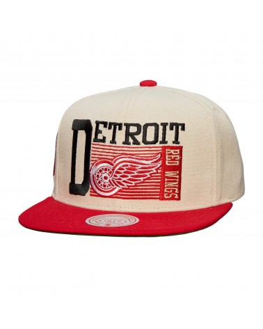 Mitchell & Ness - Speed Zone Snapback Vintage Detroit Red Wings - Off White / Red