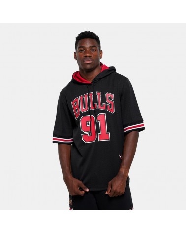 Mitchell & Ness - Chicago Bulls Mesh T-Shirt With Hoodie - Black