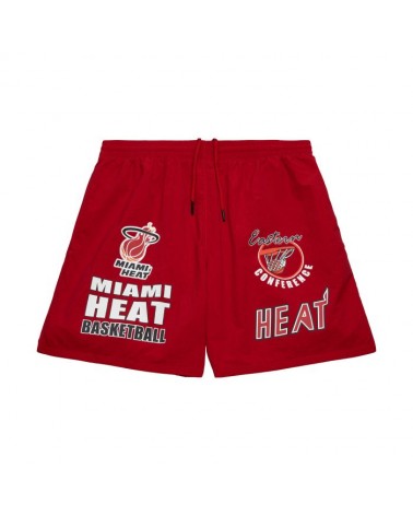 Mitchell & Ness - Multi Hit Nylon Shorts Vintage Logo Miami Heat - Red