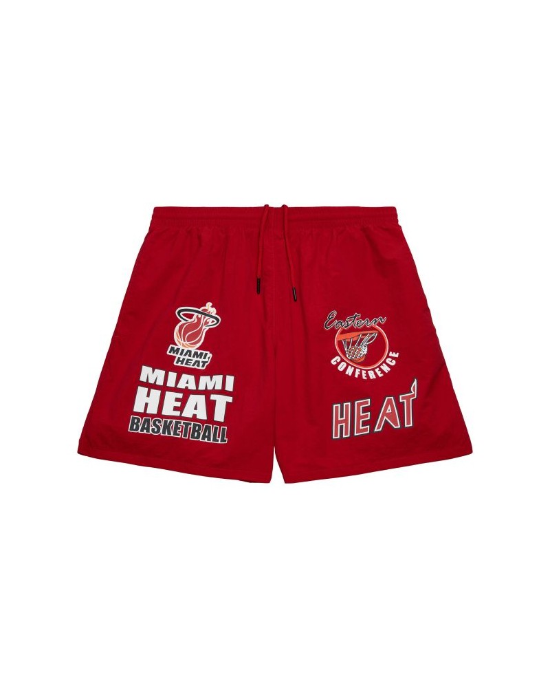 Mitchell & Ness - Multi Hit Nylon Shorts Vintage Logo Miami Heat - Red