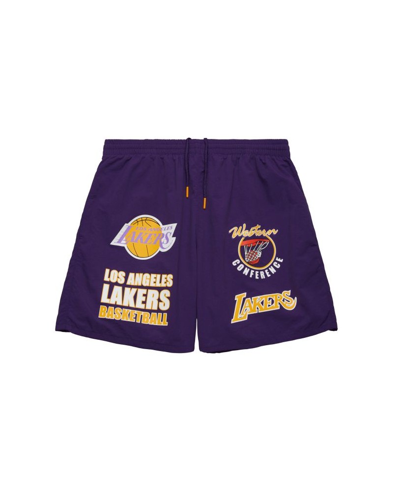 Mitchell & Ness - Multi Hit Nylon Shorts Vintage Logo Los Angeles Lakers - Purple