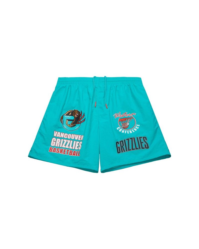 Mitchell & Ness - Multi Hit Nylon Shorts Vintage Logo Vancouver Grizzlies - Teal