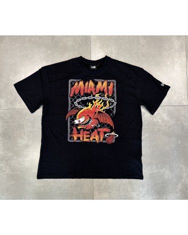 New Era - Miami Heat Graphic Drip Tee - Black