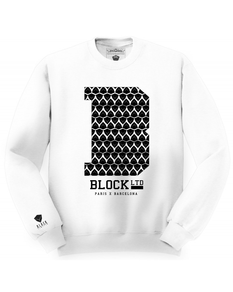 Block Limited - B College Crew - White