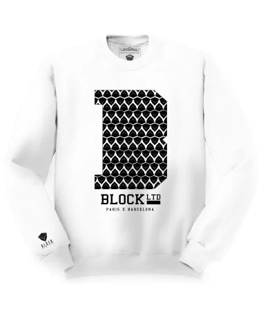 Block Limited - B College Crew - White