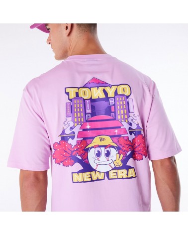 New Era - Location Graphic Tokyo Oversized T-Shirt - Pastel Pink