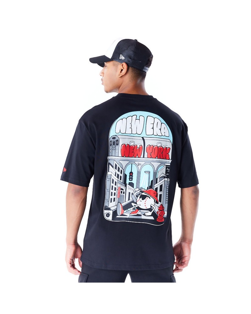 New Era - New York City Graphic Oversized T-Shirt - Black