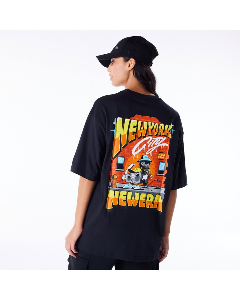 New Era - Location Graphic New York Oversized T-Shirt - Black