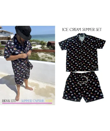Block Limited - Ice Cream Man All Over print Short - Black/Mc
