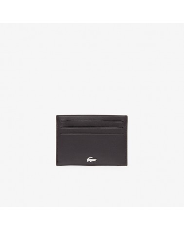 Lacoste - Credit Card Holder in Leather - Marron