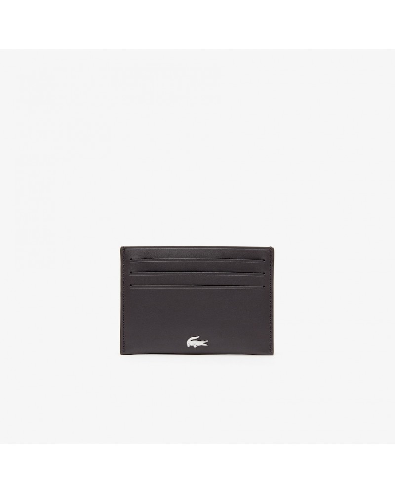 Lacoste - Credit Card Holder in Leather - Marron