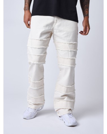 Project x Paris - Flared Pants With Frayed Detail - White