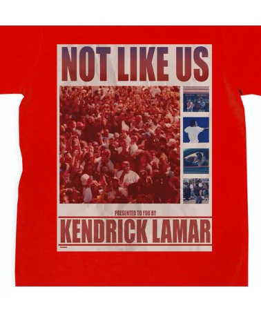 Block Custom - Kendrick Lamar Not Like Us Video Shoot Tee - Red | b...