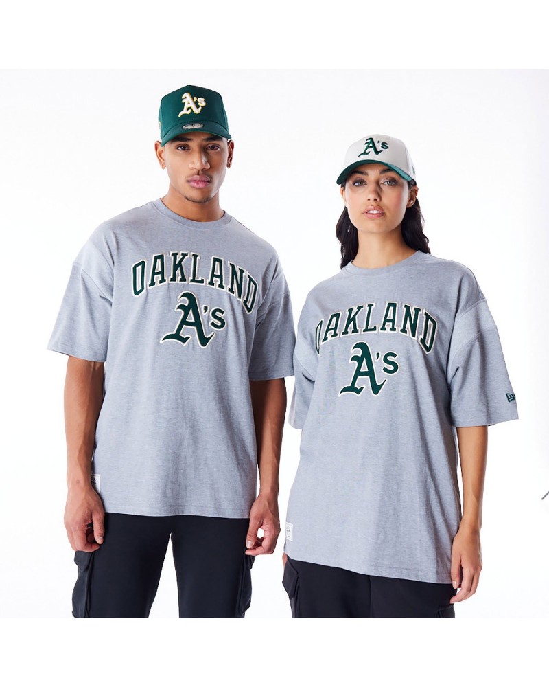 New Era - Oakland Athletics MLB Rib Infill Oversized Tee - Grey